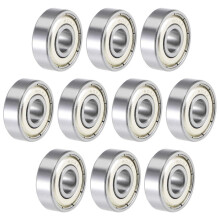 TOP-VIGOR 10Pcs 608ZZ Deep Groove Ball Bearings, Z2 8mm x 22mm x 7mm Double Sealed Industrial Bearings, Chrome Steel Skateboard Bearings for Electric