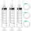 3 Pack Large Plastic Measuring Syringe, 60ml with Cap, Individually Packaged for Fluid, Scientific Labs 1