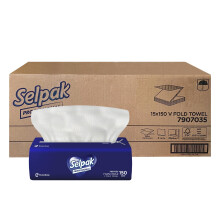 Selpak Professional V Fold Paper Hand Towels, 2 Ply 2250 Sheets Disposable Towels, Interfold White Hand Towels, Super Soft, Strong & Highly Absorbent