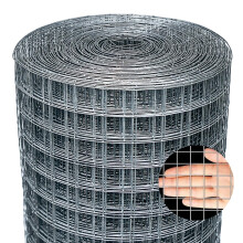 Jordbrux Galvanized Chicken Fence Wire Mesh Roll - 1m x 25m 0.9mm Wire Metal Mesh Roll Hardware Cloth, for Garden and Animal Enclosure Chicken Coop F