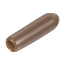 sourcing map 15pcs Rubber End Caps 3mm(1/8") ID Vinyl Round End Cap Cover Screw Thread Protectors Brown