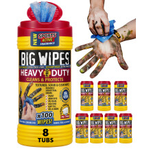 Big Wipes Heavy Duty Pro+ Hand Wipes – Textured Dual-Sided Cleaning Wipes for Paint, Grease, Oil - Industrial Cleaning Products for Tools & Surfaces