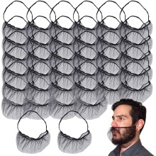 Beard Nets, 100 Pcs Comfortable Protective Beard Nets Catering Black Elastic Nylon Beard Covers for Chefs, Food Service Beard Net Face Hair Mask for