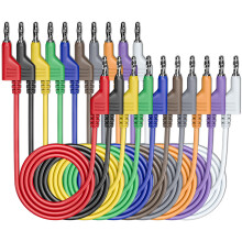 Cleqee 10PCS 4mm Stackable Banana Plug to Banana Plug Multimeter Test Leads Double-ended Banana Pulg Pluggable Flexible Soft Cable Wires 3.3ft/1m for