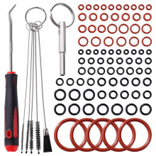 Lyeteung 92 PCS Coffee Machine Seal O-Ring Kit, Brew Group Silicone O-Rings, with Oval Head Wrench Cleaning Brush Pick and Hook, Compatible with Phil
