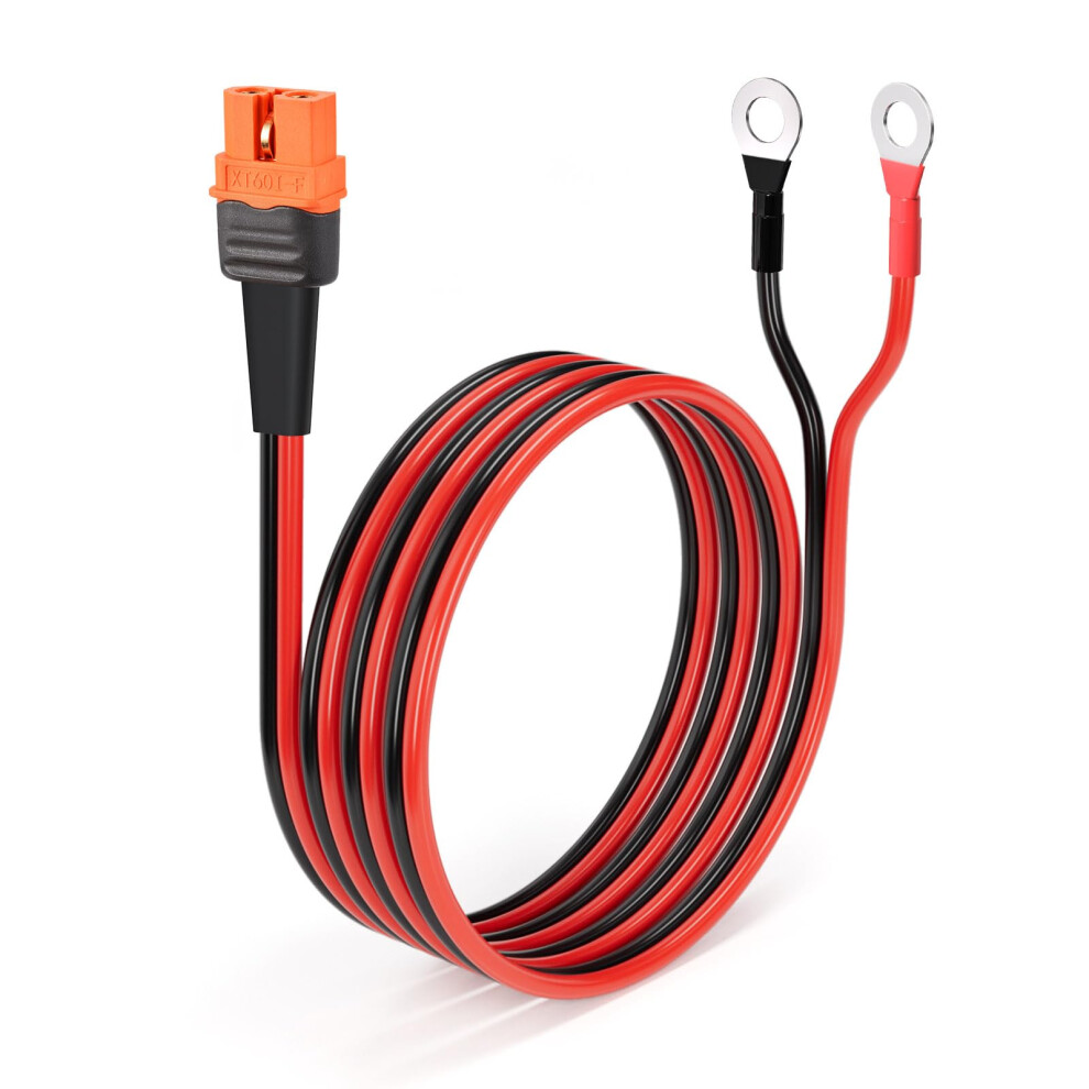 Elfculb 10Awg 5Ft O Ring Terminal To Xt60i Female Cable, Xt60i To Ring Terminal Cable, Compatible With Lifepo4, Agm, Deep-Cycle, And Ev Lead-Acid Bat 37077020