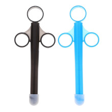 Lube Applicator Syringes, 2 Pcs Reusable Vaginal Applicator Injectors Smooth Rimmed Cap Abs Plastic Lubricant Syringes (Black & Blue)