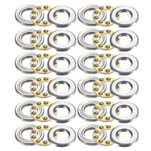 sourcing map 12pcs F5-10M Thrust Ball Bearings, 5mm x 10mm x 4mm Miniature Thrust Bearing with Washers Chrome Steel Single Direction for Conveyor Sys