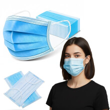 Disposable Face Masks Breathable 3-Layer Face Mask ( 50 Masks 1 Box ) Procedure Masks, with Soft Elastic Ear Loops, Lightweight Disposable Masks, Dai
