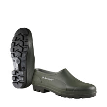 DUNLOP Bicolour - Unisex Safety Clog Easy Slip-on Short Protective Shoes, Dark Green, CE Rated Waterproof and Chemical Resistant PVC Work Wellies for