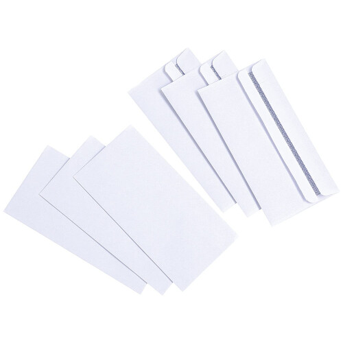 White Box DL 80gsm Self Seal Envelope - White (Pack of 1000)