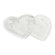 YELARXI Paper Doilies, Heart Paper Lace Doilies Disposable Placemats Modern Tableware Decorative Bulk -Fitting for (Cakes/Desserts/Baked Grilled Frie