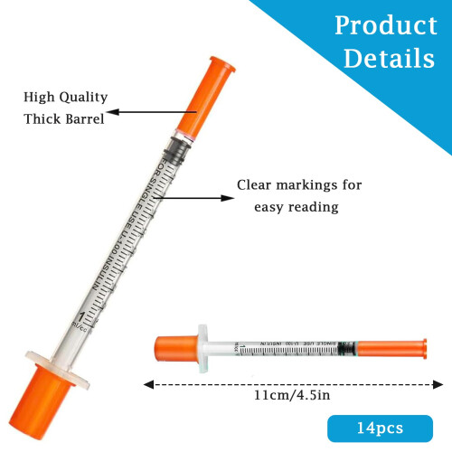 14 pack 1ml dispensing measuring tool with 31G (8mm long), Multiple Uses Laboratory Accessories, Individually Wrapped (1ml) 1