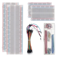 AUKENIEN Breadboard Jumper Wires Kit 4pcs 400 & 830 Point Solderless Breadboards and 65pcs M/M Flexible Bread board Jumper Wire and 140pcs 2-125 mm U
