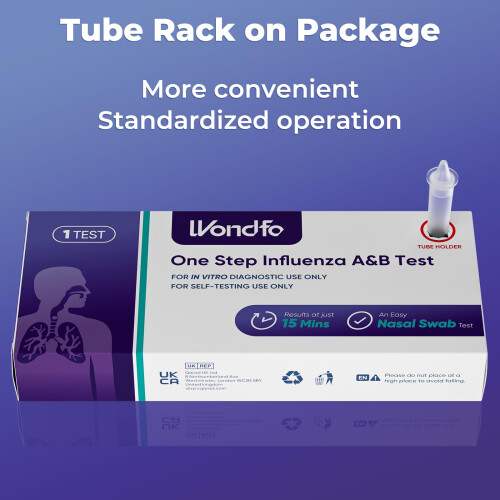 Wondfo Influenza A/B Rapid Test Kit, Home Self-Testing Kit, 1 Pack 1