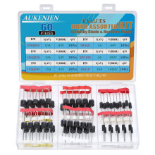 AUKENIEN 6 Values 60pcs Schottky Rectifier Diode Kit 10SQ045 10SQ050 15SQ045 10A10 SR5100 SR560 Diodes 5A 10A 15A 45V 50V 60V 100V 1000V R-6 Axial So