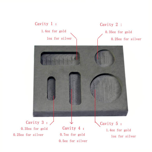 LLF Graphite Casting Ingot Mold Metal Refining Scrap Bar Coin Combo 1/4 1/2 1 oz 2