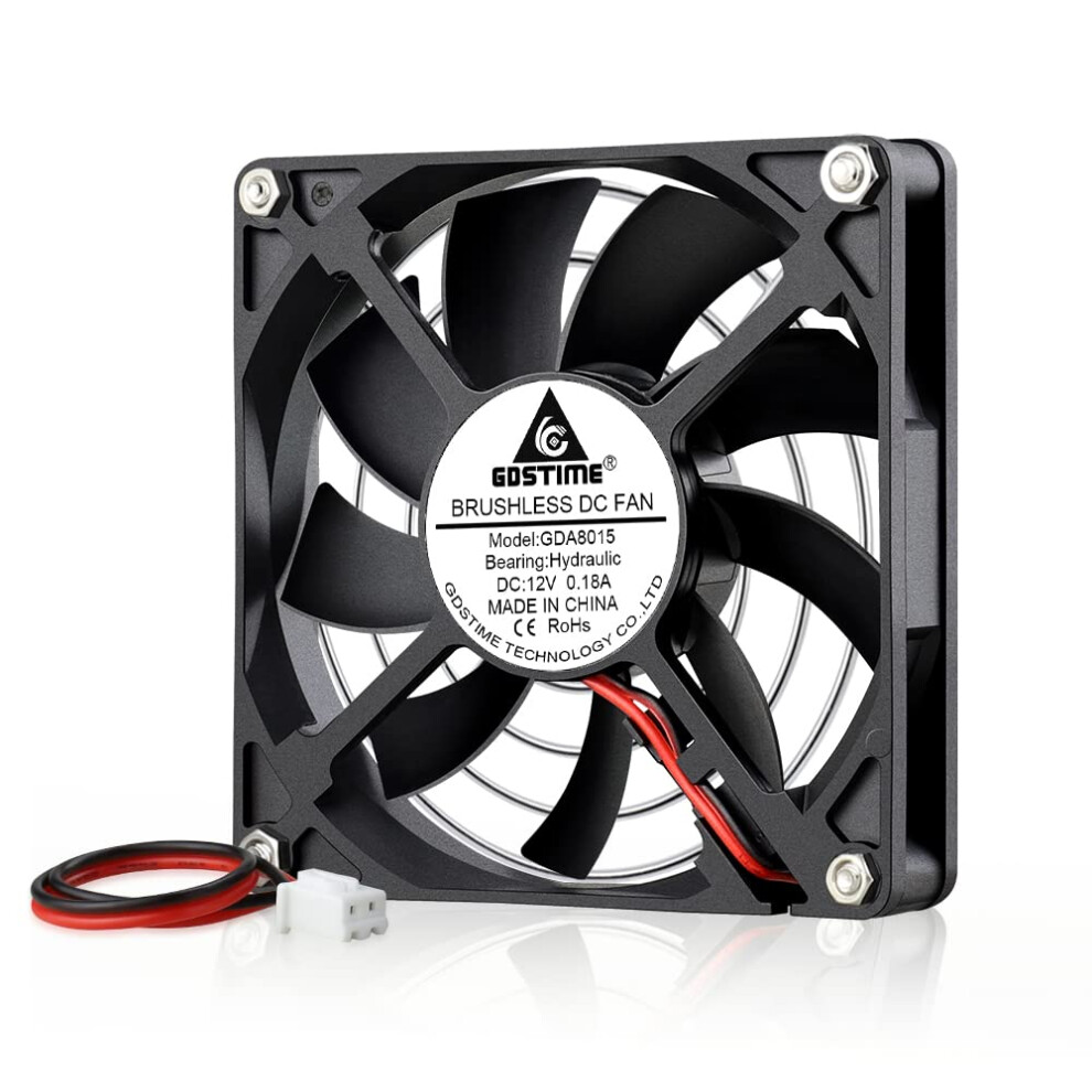 Gdstime 12V 80Mm Fan 80 X 15Mm Pc Cooling Fan 2Pin 8Cm Small Case Cooler 2800 Rpm Axial Cooling For Router Game Console Cabinet Dvr Exhaust Ventilati 80381525