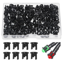 Lyeteung 150 PCS 5mm Plastic LED Diode Lamp Socket, LED Diode Holder, Diode Holder Clip Bezel Mount, Black