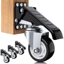 SOLEJAZZ Workbench Caster kit 400KG Capacity Heavy Duty Retractable Workbench Caster All Steel Construction Urethane Wheels, Bonus Install Template,