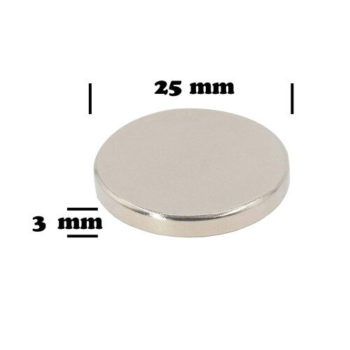 Magnetpro Disc Magnet 25 mm Dia x 3.5 mm Thick 6 KG Pull (Pack of 6) 2