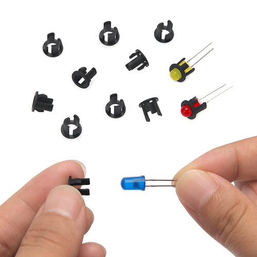 Lyeteung 150 PCS 5mm Plastic LED Diode Lamp Socket, LED Diode Holder, Diode Holder Clip Bezel Mount, Black 2