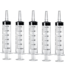 60ml Suction Syringe, 5Pcs Liquid Measuring Syringe, Garden Watering Syringes for Fluid Oil Suction, Nutrient Measuring, Scientific Labs and Dispensi