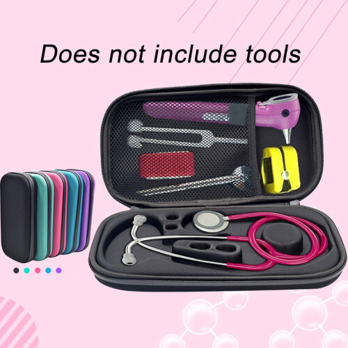 EVA Hard Stethoscope Case, Stethoscope Storage Box, Multi-Function EVA Carry Storage Organizer Box Bag with Extra Mesh Pockets for Small Accessories, 2