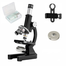 Microscope-200-4000X Magnification,Biological Educational Microscope for Students and Adults,with Phone Clip,Biological Specimen and Fill Light (blac