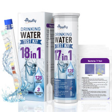 Pawfly 18 in 1 Drinking Water Test Kit, 125 Strips for Tap Water Well Swimming Pool Aquarium Spa, Home Water Quality Test Strips for pH Hardness Chlo