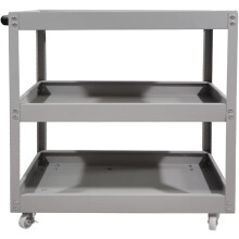 HYGRAD Built To Survive 3 Tier Heavy Duty Steel Tool Storage Trolley Rolling Cart On Wheels Grey