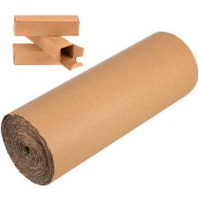 CLISPEED Corrugated Cardboard Roll Single Face 12 X 77.5 Inch Brown Paper Roll for Packing Shipping Crafting and DIY Projects