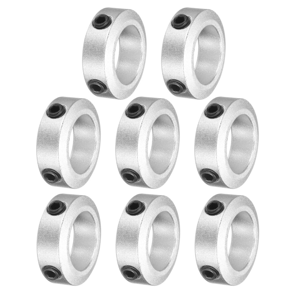 Sourcing Map 8Pcs Set-Screw Collars 20Mm Bore, Aluminum Alloy Shaft Collars, 32Mm Od, 12Mm Width Axle Collar Clamp For Linear Rod Shaft Guide 35188599