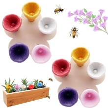 10 Pcs Bee Watering Station, Each set of 5 pieces a total of 10 Bee Cups for Garden, Bee Drinking Station, Ideal for Attracting and Hydrating Bees, P