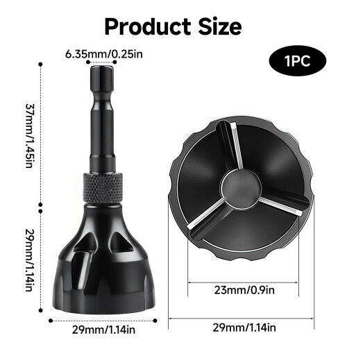 Deburring External Chamfer Tool, Pipe Deburring Tool with Tungsten Steel Blade Hex Shank Chamfer Tools Deburrings Chamfering Drill Black for Pipes, B 1