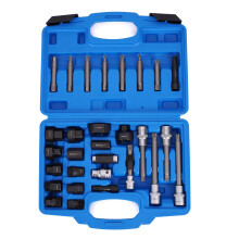 30 Pcs Alternator Pulley Removal Tool Kit for VW, Audi, BMW, Ford, Heavy Duty Socket Bit Set