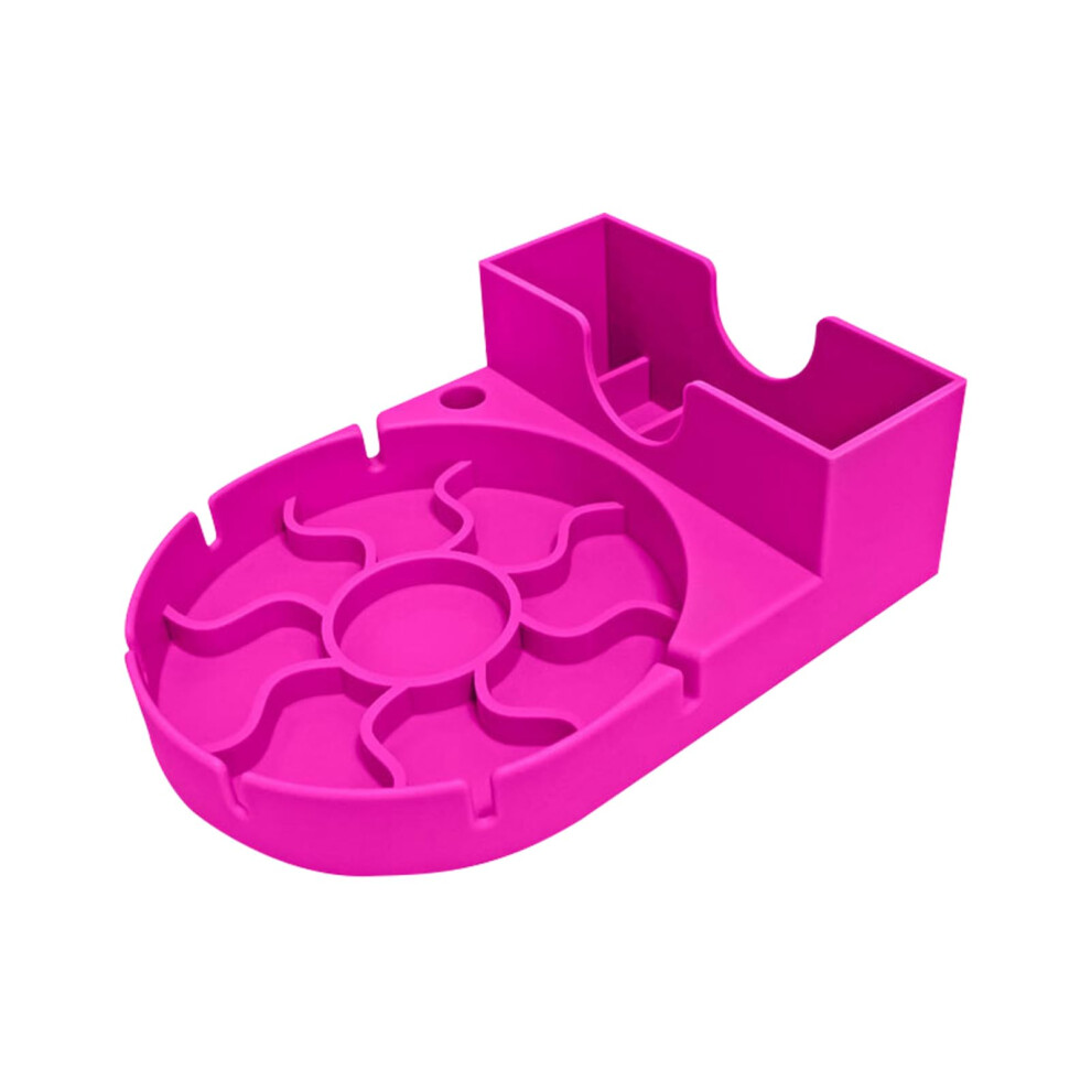 Silicone Bottle Drying Rack for Kitchen Counter with Builtin Drip Tray, NonSlip Base, Rose Red