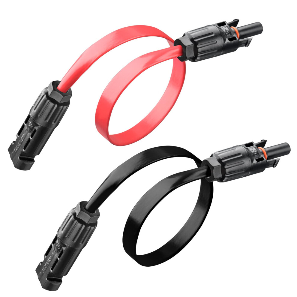 10Awg Super Flat Solar Panel Extension Cable 50A For Balcony Door Window Rv Home 1.3Ft 9099447411303
