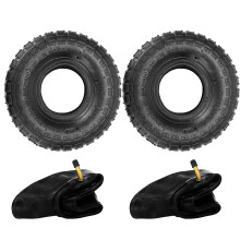 Holdfiturn 2Pcs Tyre and Innertube 4.10/3.50-4 Heavy Duty Pneumatic Rubber Wheel Double Thickness Inner Outer Tubes Tire Set Replacement Tyre for Whe