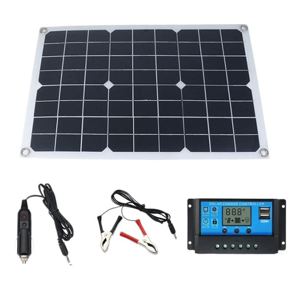 20W Flexible Solar Panel Kit With 40A Pwm Controller, Waterproof Monocrystalline Charger For Caravan And Motorhome 9099447411341