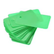 sourcing map Blank Waterproof Eyelet Hole Plastic Shipping Tags, for Product Identification Tags, Valve Marking, Outdoor Tagging,1.2 x 2 Inch Green P