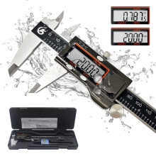 KETOTEK Digital Caliper Measuring Tool, IP54 Waterproof Stainless Steel Electronic Vernier Caliper 6 Inch/150mm Digital Micrometer with Large LCD Scr