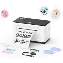 MUNBYN USB Thermal Label Printer 300DPI, 4x6 Shipping Label Printer for Small Business, Amazon, Ebay Esty, Shopify Royal Mail, FedEx, UPS, DPD, 941P,
