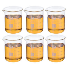 PATIKIL 300ml Low Form Glass Beaker, 6 Pack 3.3 Borosilicate Glass Graduated Printed Scale Measuring Cups with Spout for Kitchen Lab Liquids