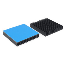 Awxlumv 2 Pcs 60 x 60 x10 mm Heatsink Kit With Thermal Conductive Adhesive Tape, Square Cooler Aluminum Heat Sink Set for for Circuit Board Led Panel