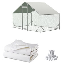 Chicken Coop Cover Waterproof and UV, 11.3 * 6.3 FT Chicken Run Cover for Winter with Ball Bungees Cords, Shade Cloth for Large Chicken Coop, Walk-in