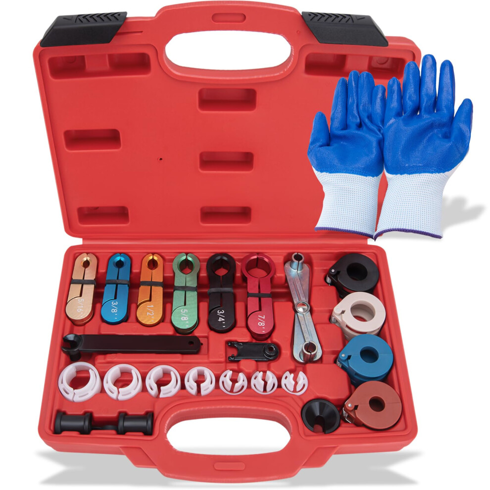Fuel Line Disconnect Tool Set With Ac Quick Disconnect Kit 25Pcs For Gm Ford Chrysler Mazda 9070919824814