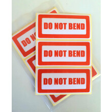 Large Do not Bend Stickers. 64 Large Do not Bend Labels. 4 x 2 100 x 50mm. Flat Packed. EJI Labels