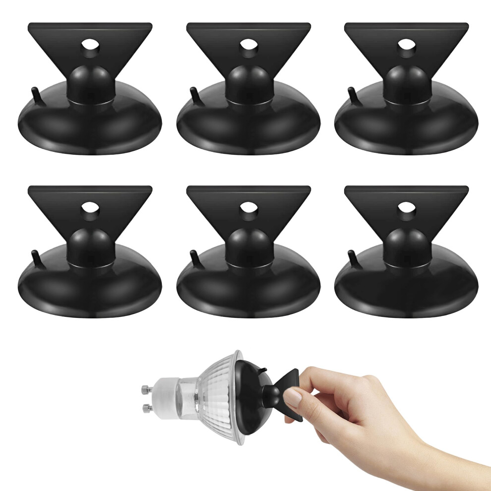 6Pcs Gu10 Black Suction Cups Removal Tool For Light Bulb Changer With Sucker - Mini Replacement Kit For High Ceilings 50705443