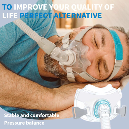 Replacement Full Face Kit includes Adjsutable Headgear and More, Secure Seal & Comfortable Fit, Reusable Covers Nose Mouth Cushion for Sleep (M) 2